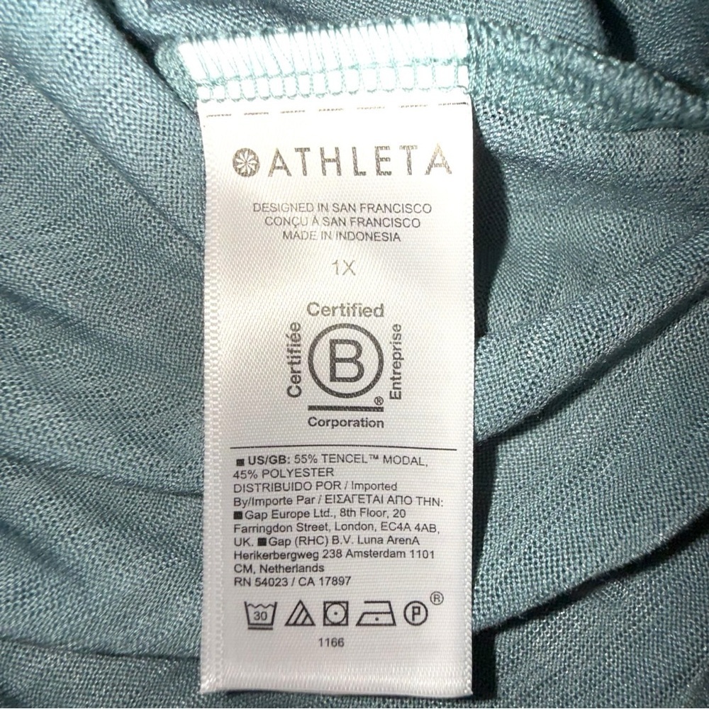ATHLETA Breezy V-Neck Tee - Oxidized Green 1X - Picture 7 of 10